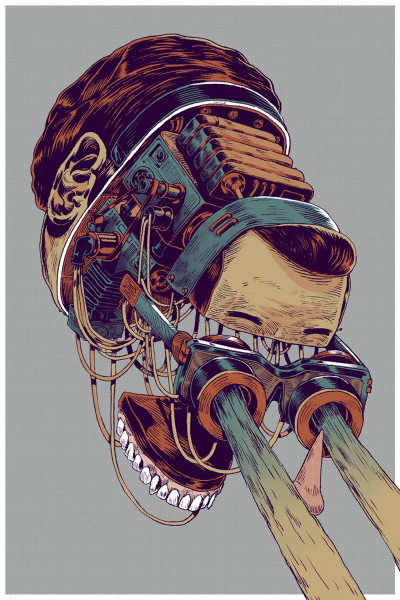 やたらとカッコいい 頭蓋骨解体 機械仕掛け なイラストを手がけるアーティストsmithe Buzzap