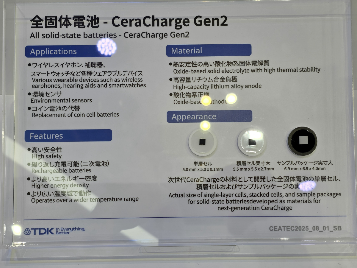 リチウムイオンより安全なTDKの全固体電池「CeraCharge」解説、調理用温度計にすら使える耐熱性を実現 | Buzzap！